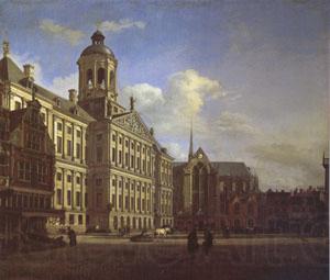 Jan van der Heyden The Dam with the New Town Hall in Amsterdam (mk05) Norge oil painting art
